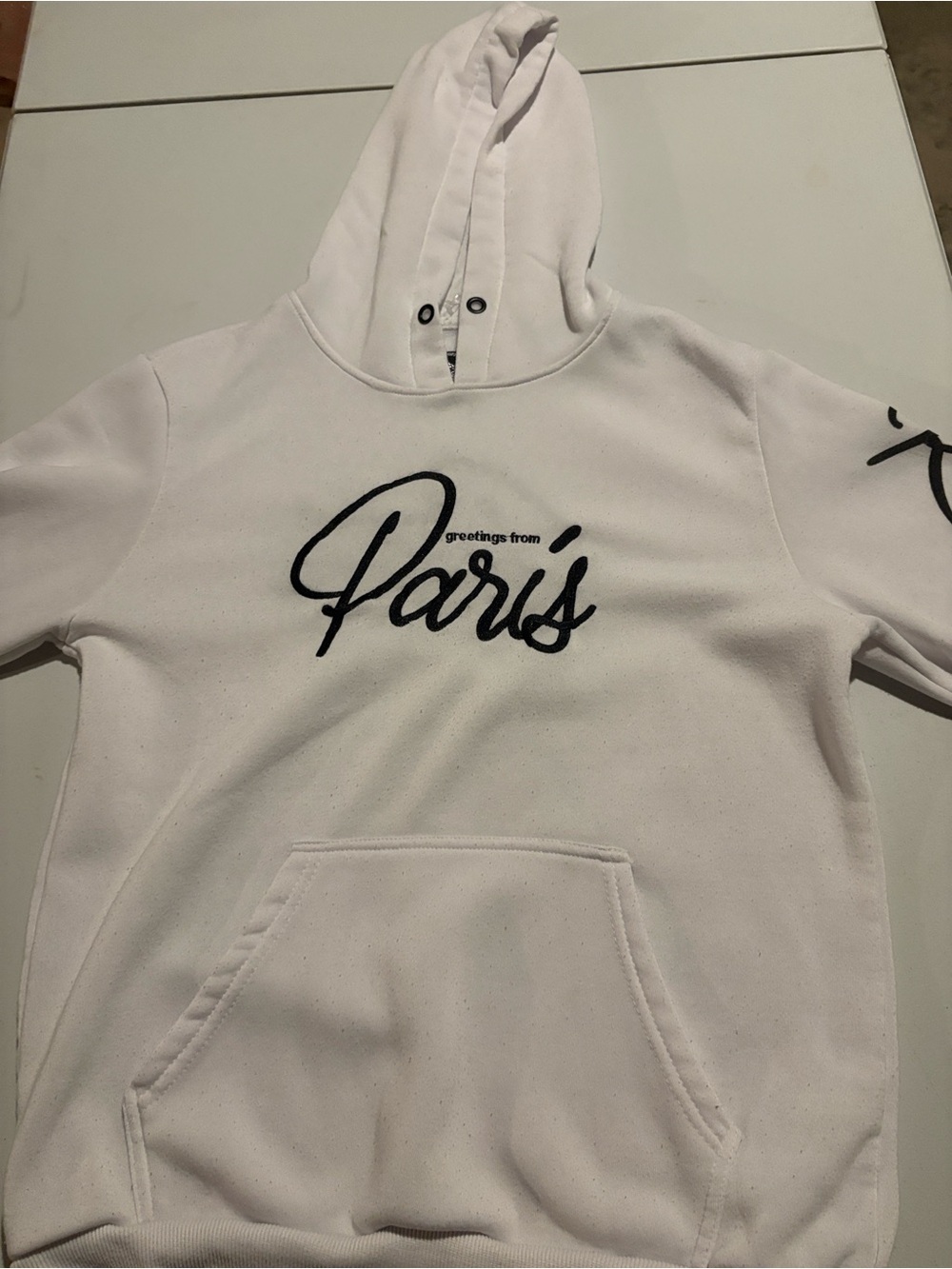 Chrome Edge White 'Paris' Script Hoodie